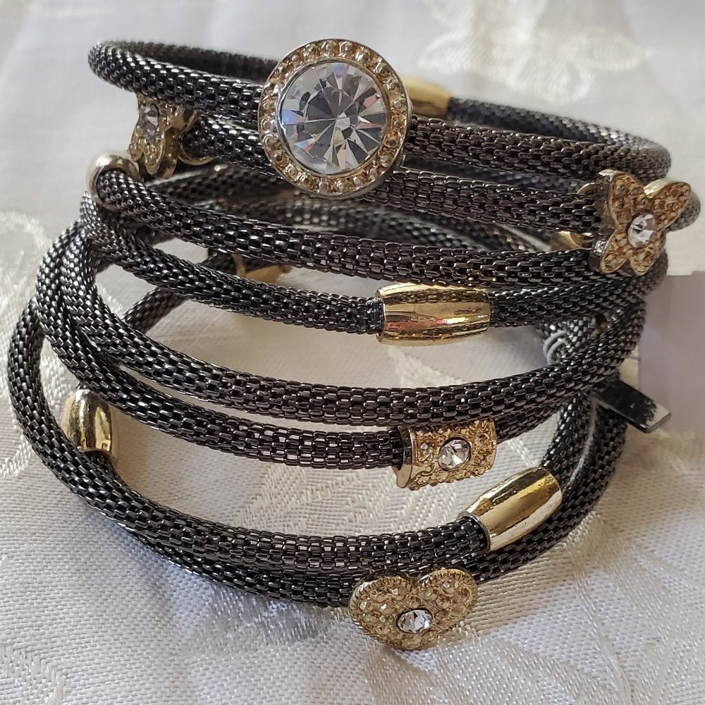 Stacks of Mesh Bracelets